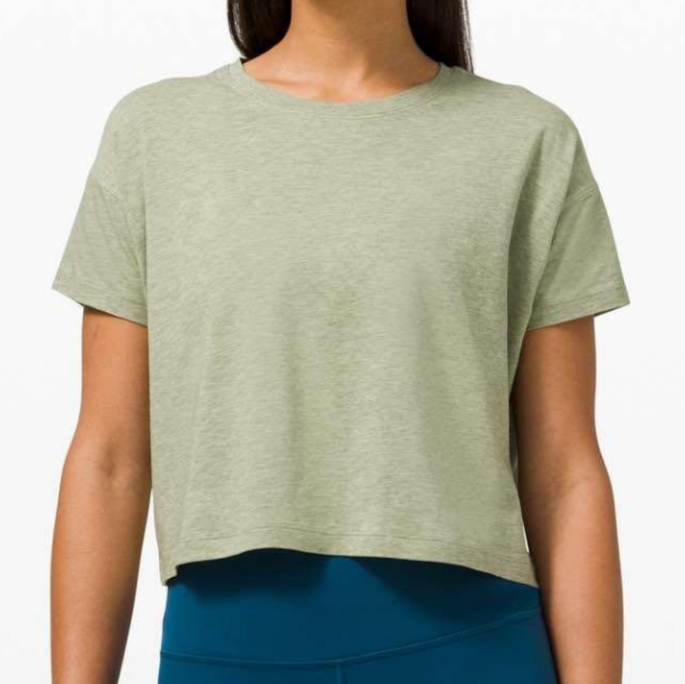 Cates Crop Tee Rosemary Green 2 Lululemon